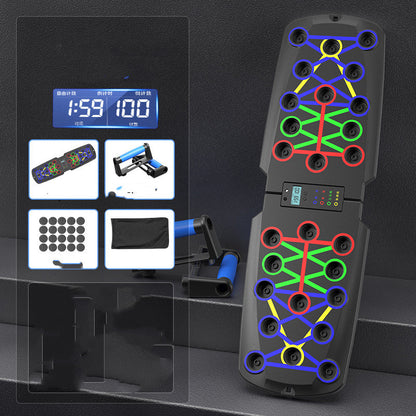 Multi-functional Push-Up Board, Foldable Color-Coded Training System for Chest, Shoulders, Back, Triceps