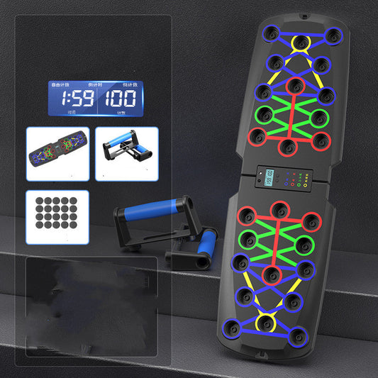 Multi-functional Push-Up Board, Foldable Color-Coded Training System for Chest, Shoulders, Back, Triceps