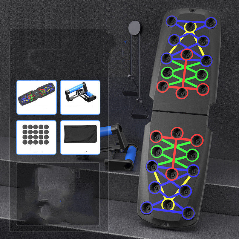 Multi-functional Push-Up Board, Foldable Color-Coded Training System for Chest, Shoulders, Back, Triceps