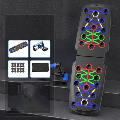 Multi-functional Push-Up Board, Foldable Color-Coded Training System for Chest, Shoulders, Back, Triceps