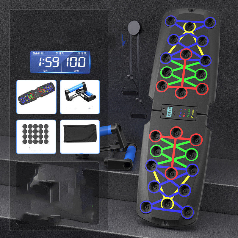 Multi-functional Push-Up Board, Foldable Color-Coded Training System for Chest, Shoulders, Back, Triceps