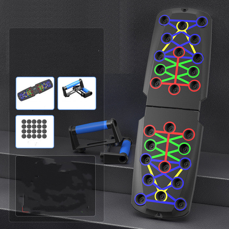 Multi-functional Push-Up Board, Foldable Color-Coded Training System for Chest, Shoulders, Back, Triceps